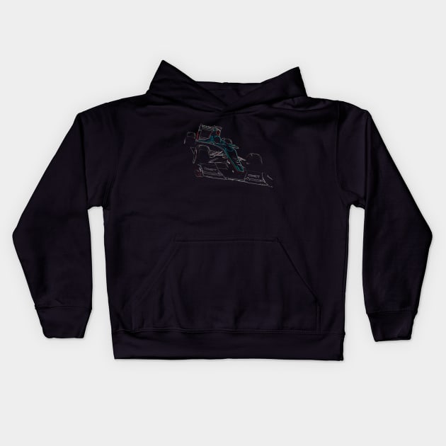 formula one, formula car colored Kids Hoodie by hottehue
